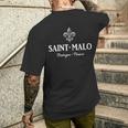 Saint-Malo Bretagne Frankreich Fleur De Lis T-Shirt mit Rückendruck Geschenke für Ihn