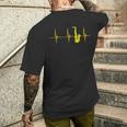 Saxophone De Fréquence Cardiaque Jazz Instrument De Musique T-shirt imprimé au dos Cadeaux pour lui