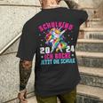 Schulkind 2024 Dabbing Unicorn I Rocke Jetzt Die Schule T-Shirt mit Rückendruck Geschenke für Ihn