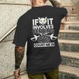 Se Coinvolge Scherma E Gatti Mi Contano In Camicia Divertente T-shirt da uomo con stampa posteriore Regalos para él