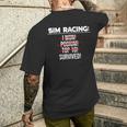 Simracing Gaming Sring Wheel Racing Game Simulator T-Shirt mit Rückendruck Geschenke für Ihn