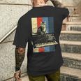Sintetizzatore & Catintage Analogico Synth Techno T-shirt da uomo con stampa posteriore Regalos para él