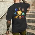 Sistema Solare Pianeta Spazio Terra Sole Bambini Astronauti T-shirt da uomo con stampa posteriore Regalos para él