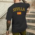 Siviglia Spagna Bandiera Spagnola T-shirt da uomo con stampa posteriore Regalos para él