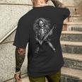 Skeleton Rocker With Guitar Skeleton Playing Guitar Men's T-shirt Back Print Gifts for Him