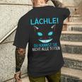 Smile Du Kannst Sie Nicht Alle Köten Cheshire Cat T-Shirt mit Rückendruck Geschenke für Ihn