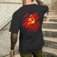 Soviet Flag Retro Ussr Soviet Union Cccp T-Shirt mit Rückendruck Geschenke für Ihn