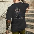 Steampunk Rat Dead Death Grunge Gothic Dark Steam Punk T-Shirt mit Rückendruck Geschenke für Ihn