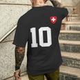 Switzerland 10 Sport Enthusiast Swiss Flag Suisse Fan Jersey T-Shirt mit Rückendruck Geschenke für Ihn