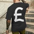 Symbole Quid Livre Sterling Argent Argent Royaume-Uni T-shirt imprimé au dos Cadeaux pour lui