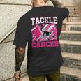 Tackle Breast Cancer Football Pink Breast Cancer Awareness Men's T-shirt Back Print Gifts for Him