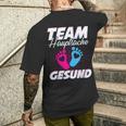 Team Hauptsache Gesund Gender Reveal T-Shirt mit Rückendruck Geschenke für Ihn