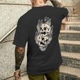 Teschi X Flames Old School Work Tattoo Flash T-shirt da uomo con stampa posteriore Regalos para él