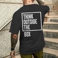 Think Outside The Box T-shirt da uomo con stampa posteriore Regalos para él