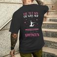 Trampolin Die Tut Nix Die Will Nur Springen Jumping T-Shirt mit Rückendruck Geschenke für Ihn