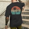 Tropical Beach Palm Trees Vintage Retro Style 70S 80S Men's T-shirt Back Print Gifts for Him