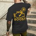 Turbo Boost Divertenteintage Check Auto Motore T-shirt da uomo con stampa posteriore Regalos para él