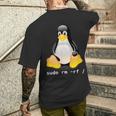 Tux Linux Penguin Sudo Rm -Rf Computer Science T-Shirt mit Rückendruck Geschenke für Ihn