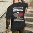 Unterschätze Niemals Einen Alten Mann Table Tennis T-Shirt mit Rückendruck Geschenke für Ihn