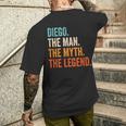 Uomo Diego The Man The Myth The Legend Nome Diego T-shirt da uomo con stampa posteriore Regalos para él