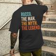 Uomo Rocco The Man The Myth The Legend Nome Rocco T-shirt da uomo con stampa posteriore Regalos para él