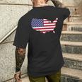 Usa Map Stati Uniti D'america Mappa Della Bandiera T-shirt da uomo con stampa posteriore Regalos para él