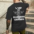 V8 Blubbern Und Grinsen Hubraum T-Shirt mit Rückendruck Geschenke für Ihn