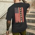 Veteran Veterans Day Usa United States America American Flag Men's T-shirt Back Print Gifts for Him