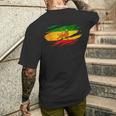 Vintage Ancient Ethiopia Flag Lion Judah Rasta Reggae T-Shirt mit Rückendruck Geschenke für Ihn