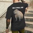 Vintage Ok I Pull Up Capybara T-Shirt mit Rückendruck Geschenke für Ihn