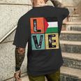 Vintage Retro I Love Palestina Bandiera Per L'orgoglio Palestinese T-shirt da uomo con stampa posteriore Regalos para él