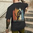 Vintage Retro Tree Climber Sunset Tree Climbing Arborist T-shirt da uomo con stampa posteriore Regalos para él