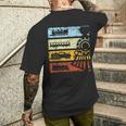Vintage Treno Ferroviaria Locomotiva Retro Treno T-shirt da uomo con stampa posteriore Regalos para él