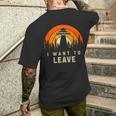 Voglio Lascare Extraterrestre Ufo Spazio Tramonto Alieno T-shirt da uomo con stampa posteriore Regalos para él