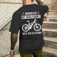 Warum Ich Mit Akku Fahre Weil Ich Es Kann E-Bicycle T-Shirt mit Rückendruck Geschenke für Ihn