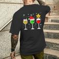 Weihnachten Prosecco Wein Lustiges Sekt Weinglas Geschenk T-Shirt mit Rückendruck Geschenke für Ihn