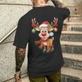 Weihnachten Rentier Rudolph Lustig Geschenk T-Shirt mit Rückendruck Geschenke für Ihn