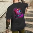 We're All Mad Here Pink Steampunk Alice In Wonderland Hat T-Shirt mit Rückendruck Geschenke für Ihn