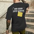 Wir Essen Jetzt Kinder Satzzeichen Retten Leben Joke T-Shirt mit Rückendruck Geschenke für Ihn