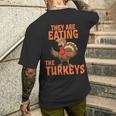 They Are Eating Turkey Donald Trump Thanksgiving Men's T-shirt Back Print Gifts for Him