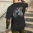 Zebra Casque D'art Musique Animal Motif Zèbre T-shirt imprimé au dos Cadeaux pour lui