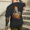 Zombie And Pumpkin T-Shirt mit Rückendruck Geschenke für Ihn