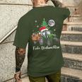 Fröhliche Weihnachten Santa Tractor Bauer Fährt Christmas T-Shirt mit Rückendruck Geschenke für Ihn