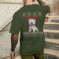 Merry Christmas Westie Dog Lover Ugly Xmas Sweater Pajamas Men's T-shirt Back Print Gifts for Him
