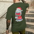 Rabbit Hat Hoppy Christmas Rabbit Christmas T-Shirt mit Rückendruck Geschenke für Ihn