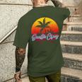 Santa Cruz Ca California Retro Sunset T-Shirt mit Rückendruck Geschenke für Ihn