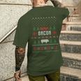 Ugly Christmas Sweater Ugly Sweater Bacon Pig Men's T-shirt Back Print Gifts for Him