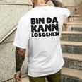 Bin Da Kann Losgehen Lustiger Spruch Humor Sarkasm Us Blue T-Shirt mit Rückendruck Geschenke für Ihn