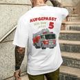 Children's Birthday Feuerwehr Fire Brigade Attention Ich T-Shirt mit Rückendruck Geschenke für Ihn