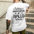 Children's School Child 2024 Tschüss Kindergarten Hello School First Day At School T-Shirt mit Rückendruck Geschenke für Ihn